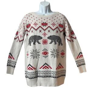 Mossimo Polar Bear Ugly Christmas Sweater Size Medium